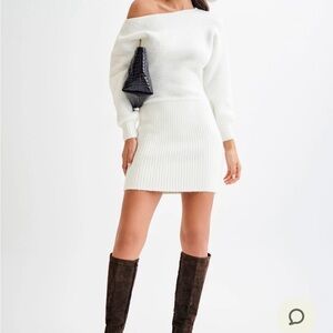 Meshki Off-Shoulder White Mini Dress